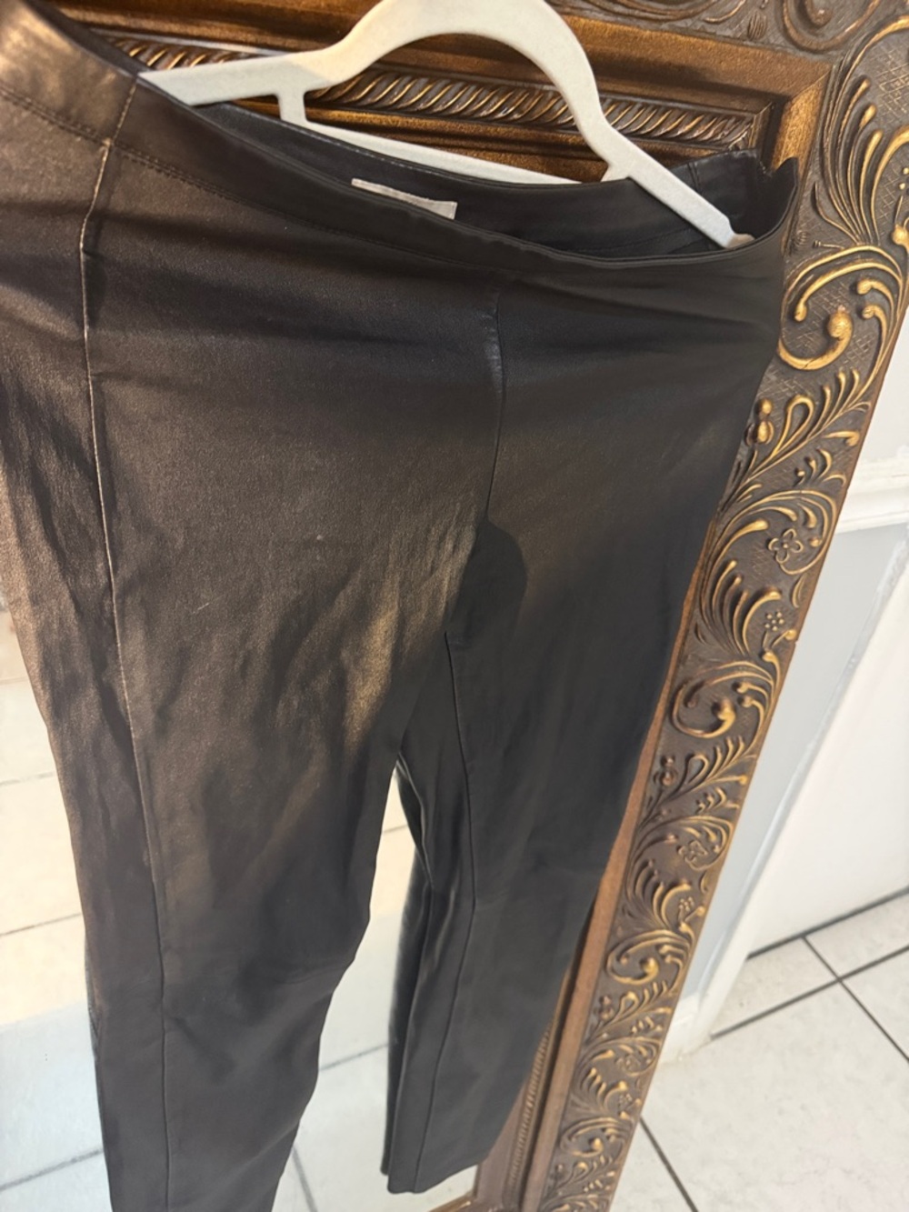 H&M Black Faux-Leather Skinny Pants